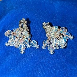 Vintage LAGUNA crystal clip on earings